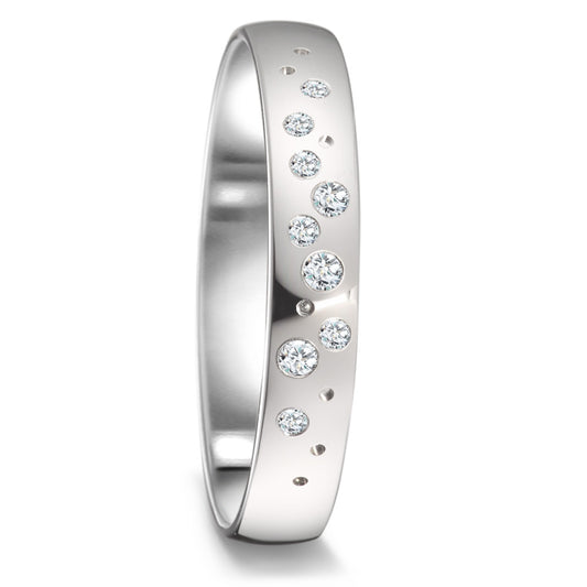 Partnergyűrű 750/18 K fehér arany Gyémánt 0.087 ct, 9 Kövek, tw-si