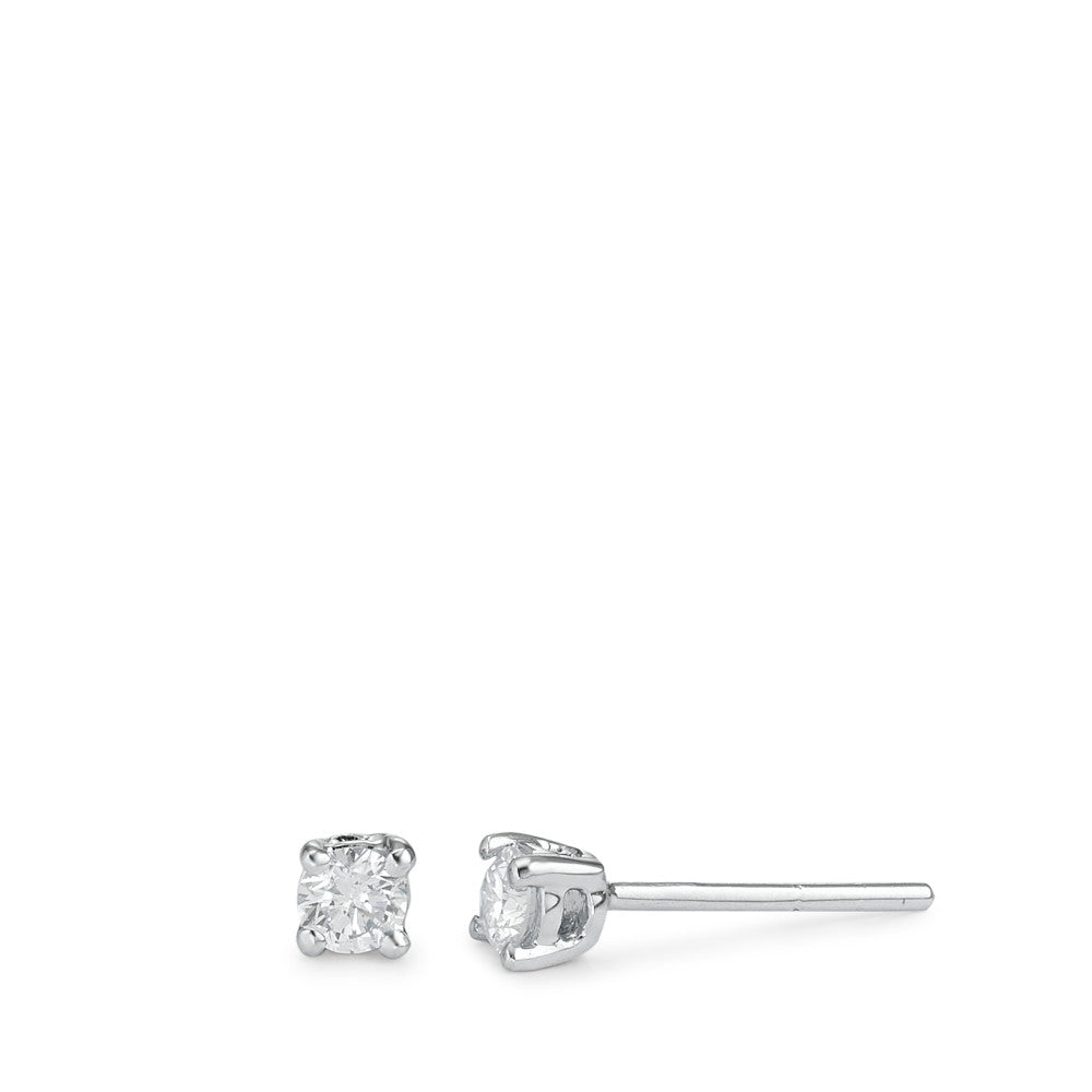 Fülbevaló 750/18 K fehér arany Gyémánt Fehér, 0.25 ct, 2 Kövek, Briliáns, w-si Ø3.5 mm