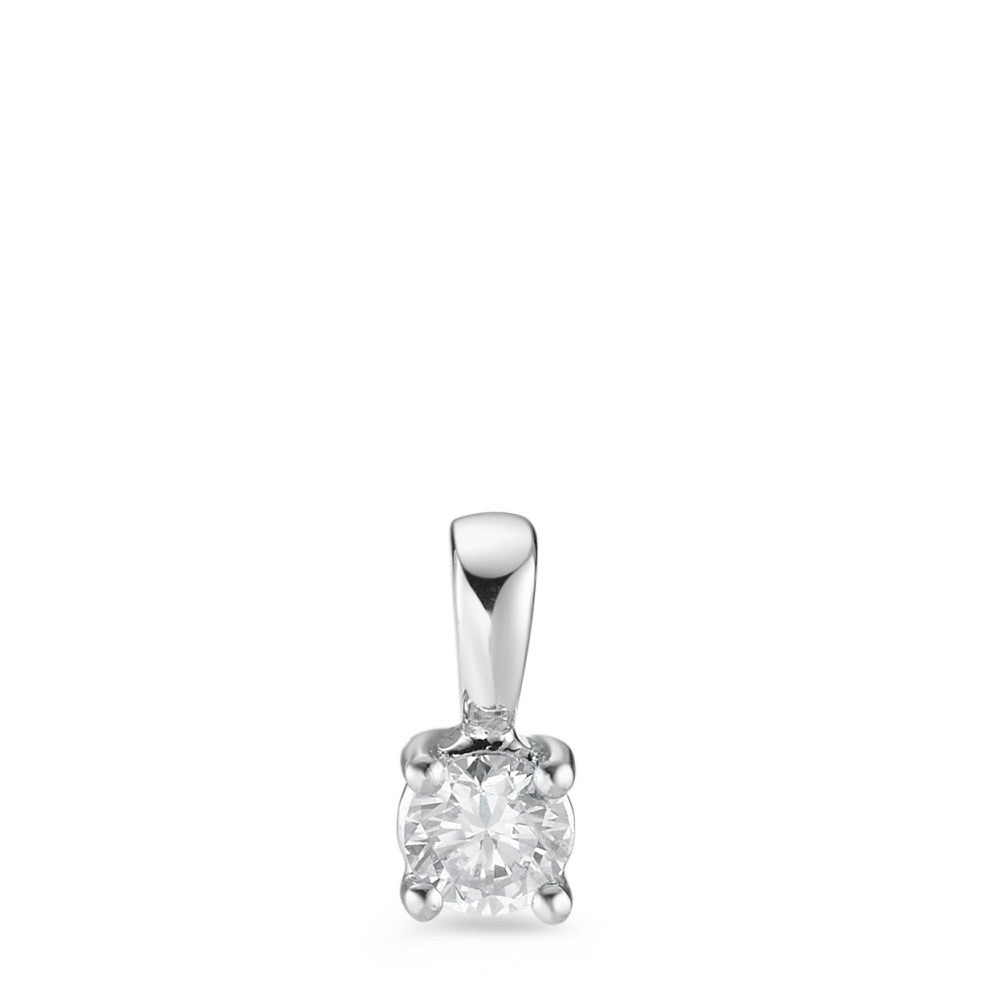 Medál 750/18 K fehér arany Gyémánt Fehér, 0.25 ct, Briliáns, w-si Ø4 mm
