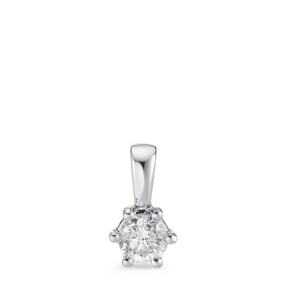 Medál 750/18 K fehér arany Gyémánt Fehér, 0.25 ct, Briliáns, w-si Ø5 mm
