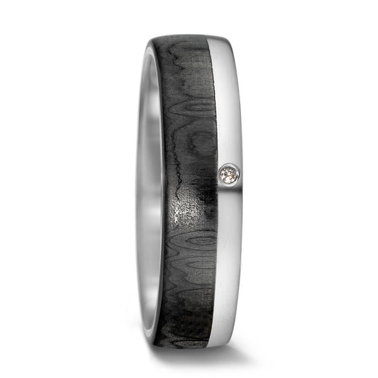 Partnergyűrű 585/14 K fehér arany, Szén Gyémánt 0.01 ct, tw-si