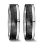 Partnergyűrű 585/14 K fehér arany, Szén Gyémánt 0.01 ct, tw-si