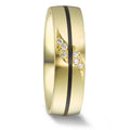 Partnergyűrű 585/14 K sárga arany, Szén Gyémánt 0.048 ct, 6 Kövek, w-si
