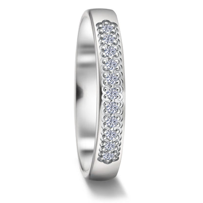 Partnergyűrű 750/18 K fehér arany Gyémánt 0.11 ct, 11 Kövek, tw-vsi