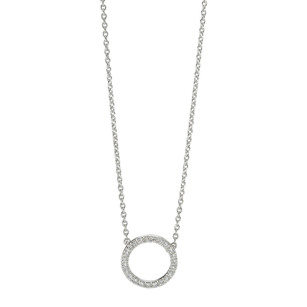 Nyakékek 750/18 K fehér arany Gyémánt 0.115 ct, w-si 42 cm Ø10 mm