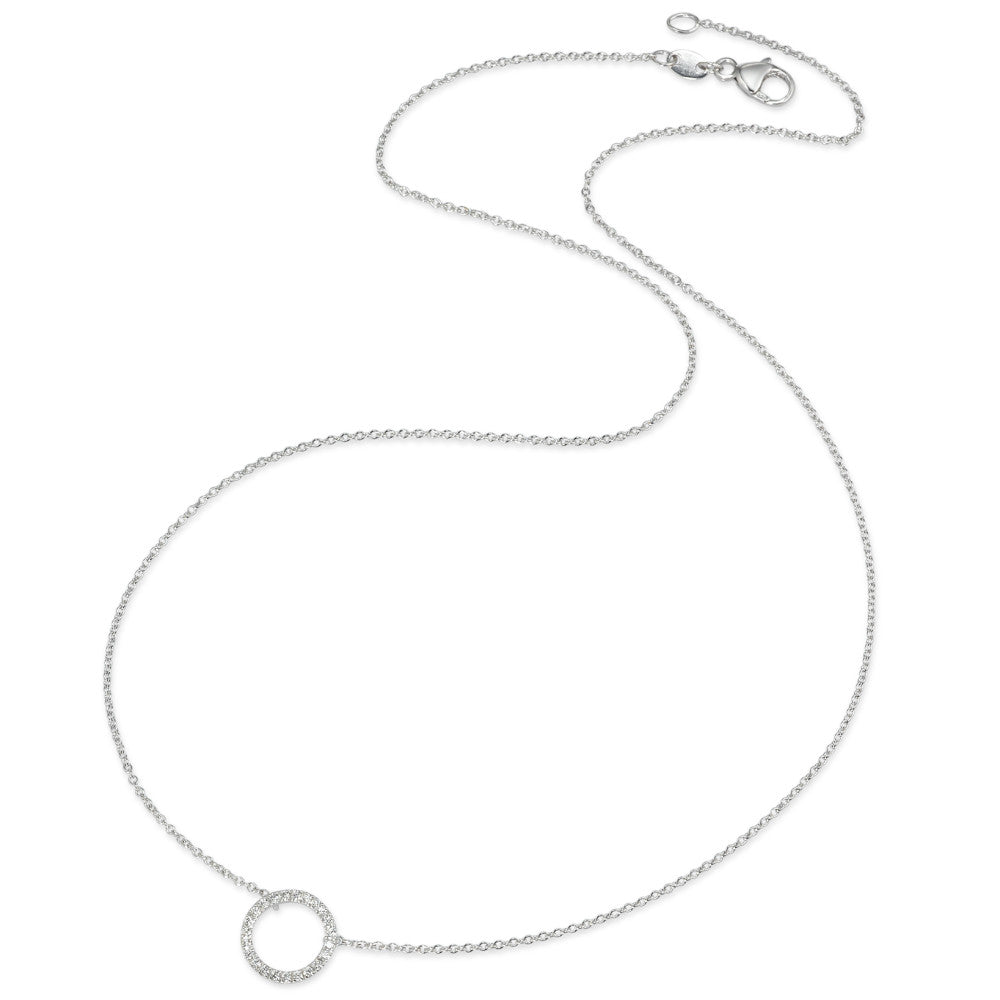 Nyakékek 750/18 K fehér arany Gyémánt 0.115 ct, w-si 42 cm Ø10 mm