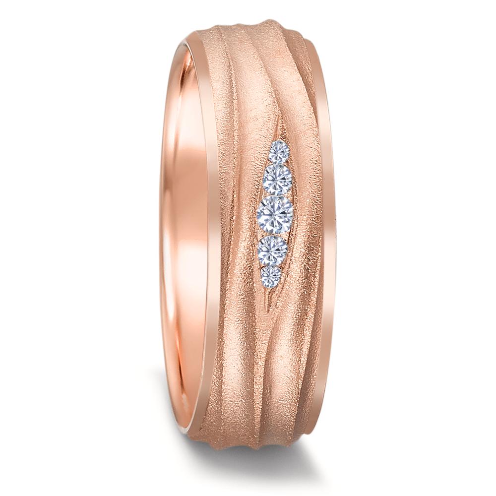 Partnergyűrű 750/18 K vörös arany Gyémánt 0.077 ct, 5 Kövek, w-si