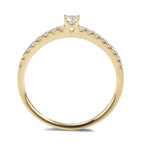 Szoliter gyűrű 750/18 K sárga arany Gyémánt 0.25 ct, 17 Kövek, w-si