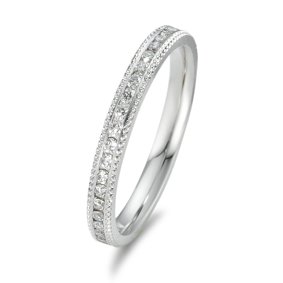 Memória gyűrű 750/18 K fehér arany Gyémánt 0.41 ct, 41 Kövek, w-si