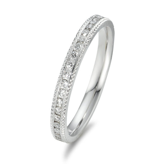 Memória gyűrű 750/18 K fehér arany Gyémánt 0.41 ct, 41 Kövek, w-si