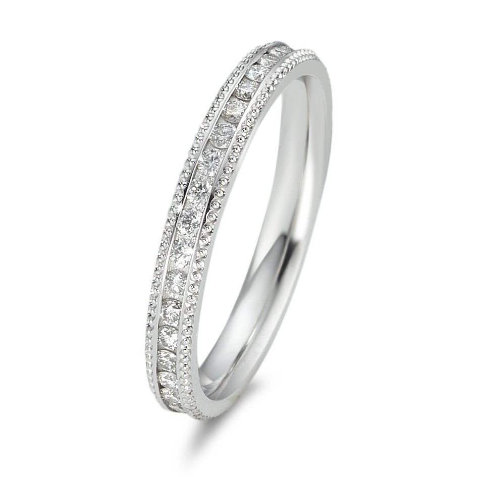 Memória gyűrű 750/18 K fehér arany Gyémánt 0.532 ct, 38 Kövek, w-si