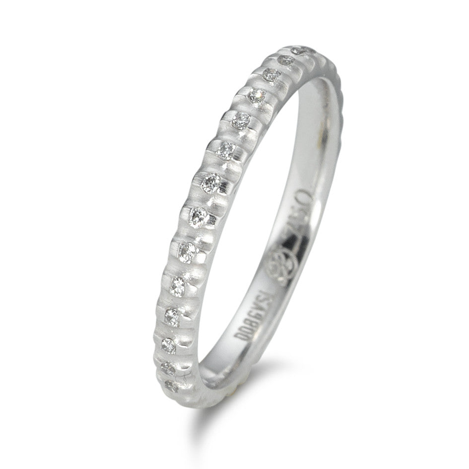 Memória gyűrű 750/18 K fehér arany Gyémánt 0.08 ct, 16 Kövek, tw-vsi