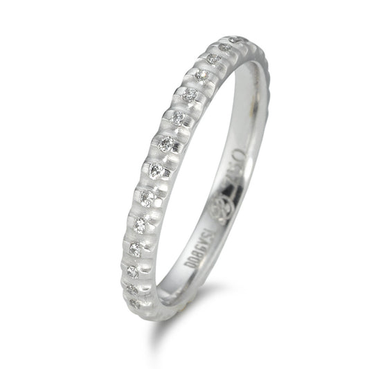 Memória gyűrű 750/18 K fehér arany Gyémánt 0.08 ct, 16 Kövek, tw-vsi