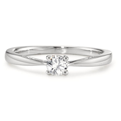 Szoliter gyűrű 750/18 K fehér arany Gyémánt 0.25 ct, w-si