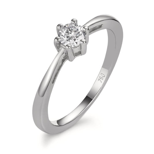 Szoliter gyűrű 750/18 K fehér arany Gyémánt 0.25 ct, w-si