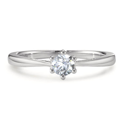 Szoliter gyűrű 750/18 K fehér arany Gyémánt 0.25 ct, w-si