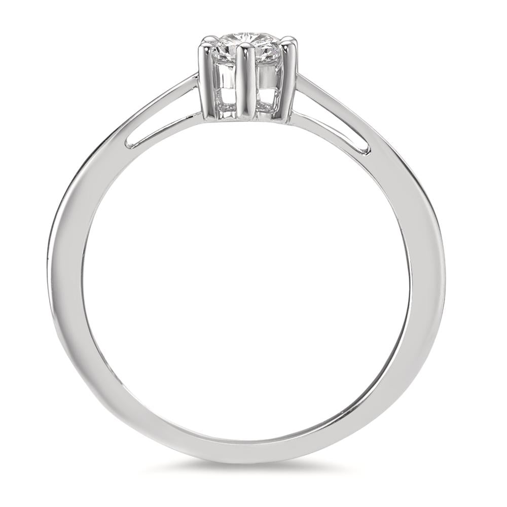 Szoliter gyűrű 750/18 K fehér arany Gyémánt 0.25 ct, w-si