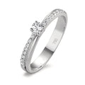 Gyűrű 750/18 K fehér arany Gyémánt 0.09 ct, 19 Kövek, w-si