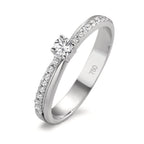 Gyűrű 750/18 K fehér arany Gyémánt 0.09 ct, 19 Kövek, w-si