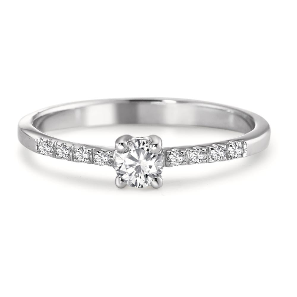 Szoliter gyűrű 750/18 K fehér arany Gyémánt Fehér, 0.04 ct, 8 Kövek, Briliáns, w-si, Gyémánt Fehér, 0.20 ct, Briliáns, w-si
