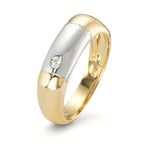 Gyűrű 750/18 K sárga arany, 750/18 K fehér arany Gyémánt 0.02 ct, w-si