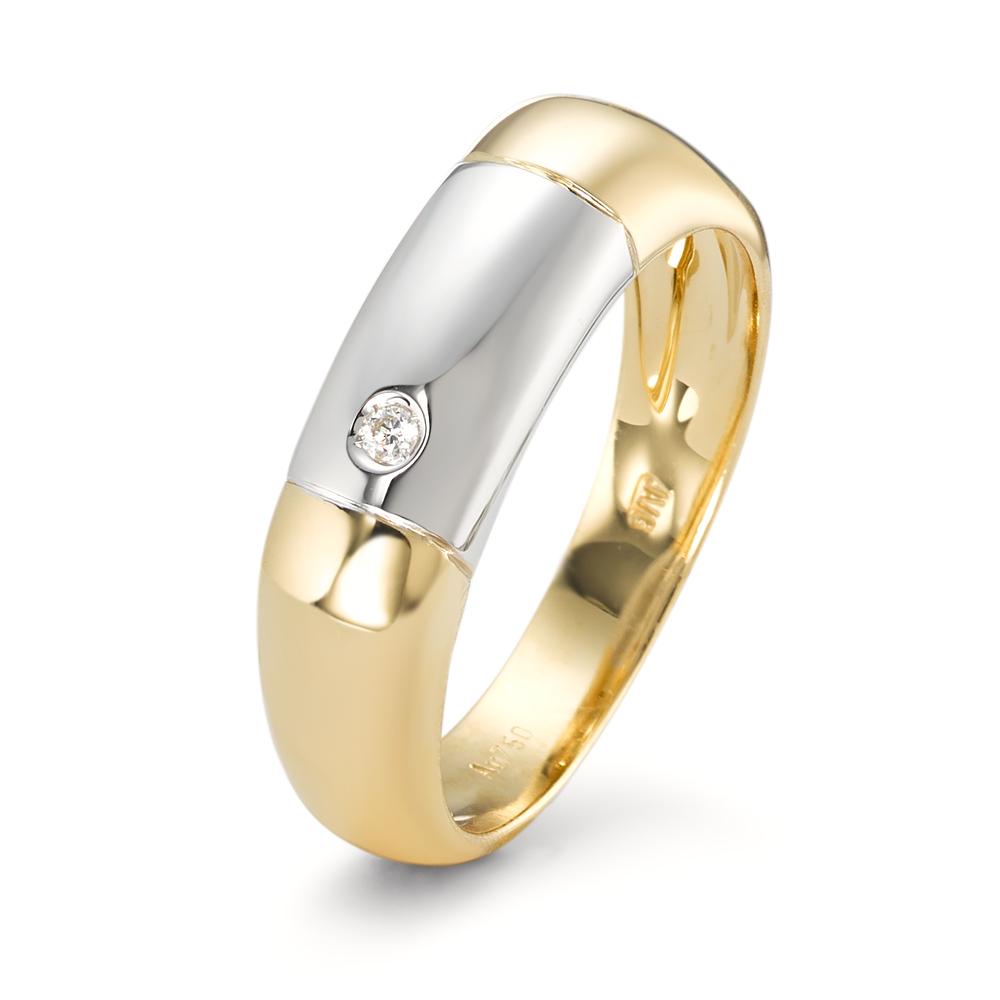Gyűrű 750/18 K sárga arany, 750/18 K fehér arany Gyémánt 0.02 ct, w-si