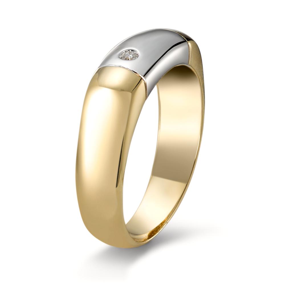 Gyűrű 750/18 K sárga arany, 750/18 K fehér arany Gyémánt 0.02 ct, w-si