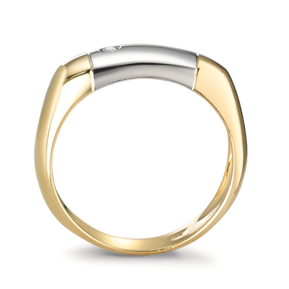 Gyűrű 750/18 K sárga arany, 750/18 K fehér arany Gyémánt 0.02 ct, w-si