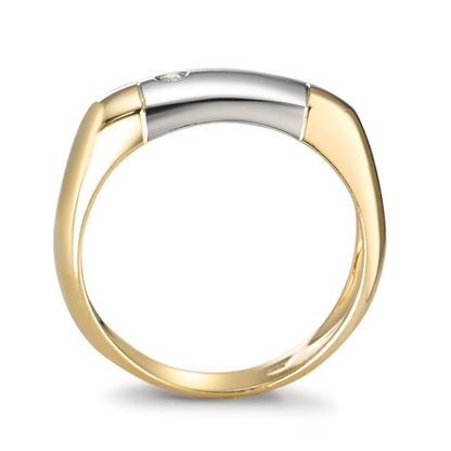 Gyűrű 750/18 K sárga arany, 750/18 K fehér arany Gyémánt 0.02 ct, w-si