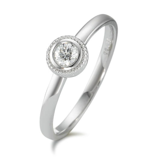 Gyűrű 750/18 K fehér arany Gyémánt 0.15 ct, w-si