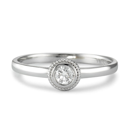 Gyűrű 750/18 K fehér arany Gyémánt 0.15 ct, w-si