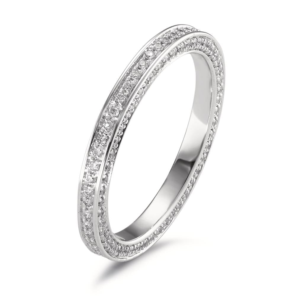 Memória gyűrű 750/18 K fehér arany Gyémánt Fehér, 0.50 ct, 155 Kövek, w-si