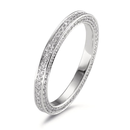 Memória gyűrű 750/18 K fehér arany Gyémánt Fehér, 0.50 ct, 155 Kövek, w-si