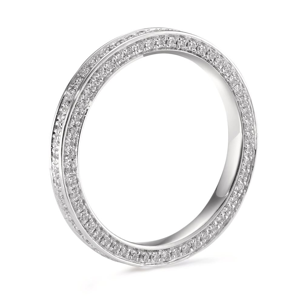 Memória gyűrű 750/18 K fehér arany Gyémánt Fehér, 0.50 ct, 155 Kövek, w-si