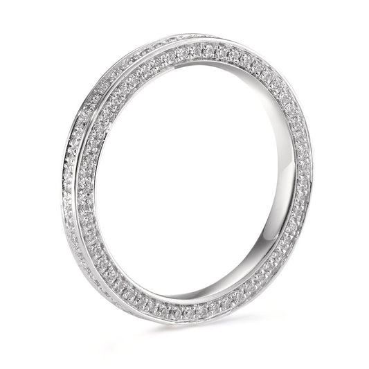 Memória gyűrű 750/18 K fehér arany Gyémánt Fehér, 0.50 ct, 155 Kövek, w-si
