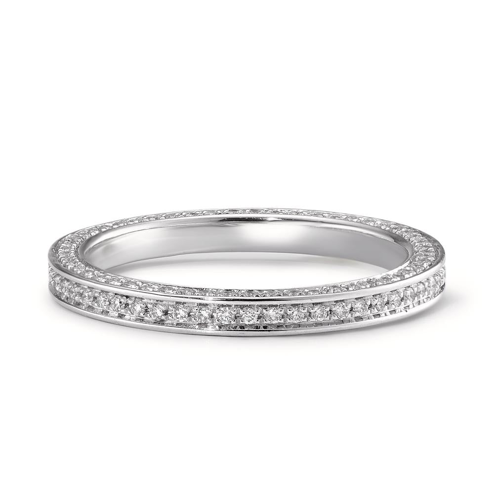 Memória gyűrű 750/18 K fehér arany Gyémánt Fehér, 0.50 ct, 155 Kövek, w-si
