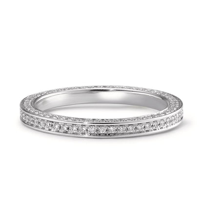 Memória gyűrű 750/18 K fehér arany Gyémánt Fehér, 0.50 ct, 155 Kövek, w-si