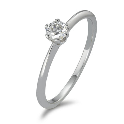 Szoliter gyűrű 585/14 K fehér arany Gyémánt 0.20 ct, w-si