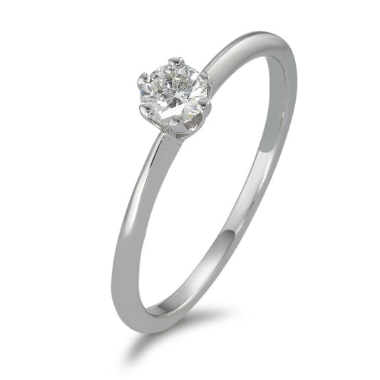 Szoliter gyűrű 585/14 K fehér arany Gyémánt 0.20 ct, w-si