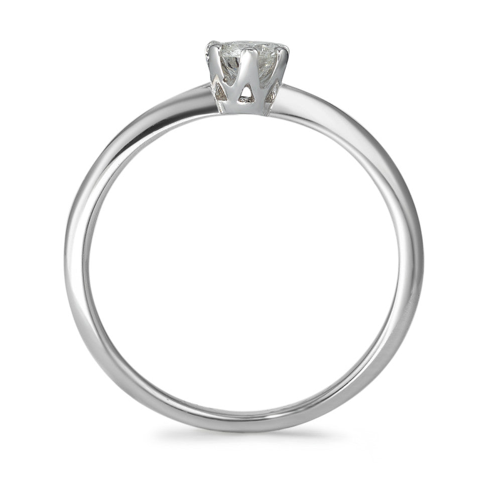 Szoliter gyűrű 585/14 K fehér arany Gyémánt 0.20 ct, w-si