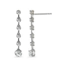 Függő fülbevaló 750/18 K fehér arany Gyémánt 0.49 ct, 12 Kövek, w-si