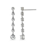 Függő fülbevaló 750/18 K fehér arany Gyémánt 0.49 ct, 12 Kövek, w-si
