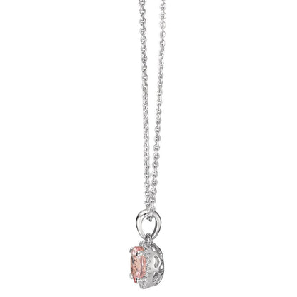 Nyakékek 750/18 K fehér arany Morganit, Gyémánt 0.06 ct, w-si 42-45 cm