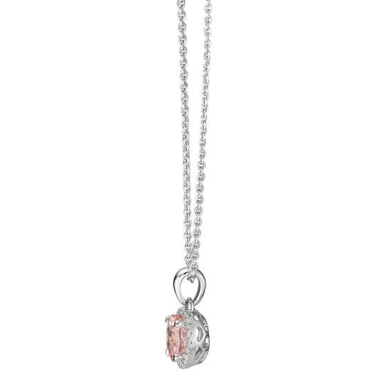 Nyakékek 750/18 K fehér arany Morganit, Gyémánt 0.06 ct, w-si 42-45 cm