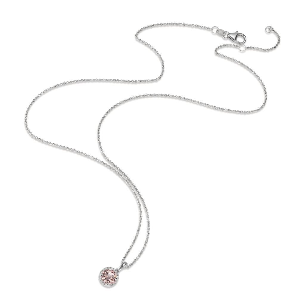 Nyakékek 750/18 K fehér arany Morganit, Gyémánt 0.06 ct, w-si 42-45 cm