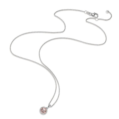 Nyakékek 750/18 K fehér arany Morganit, Gyémánt 0.06 ct, w-si 42-45 cm