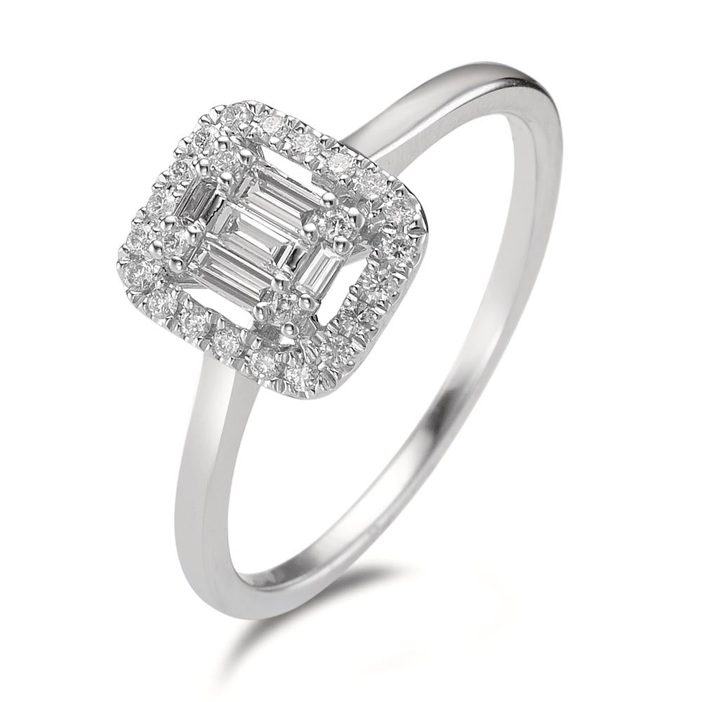 Szoliter gyűrű 750/18 K fehér arany Gyémánt 0.32 ct, w-si