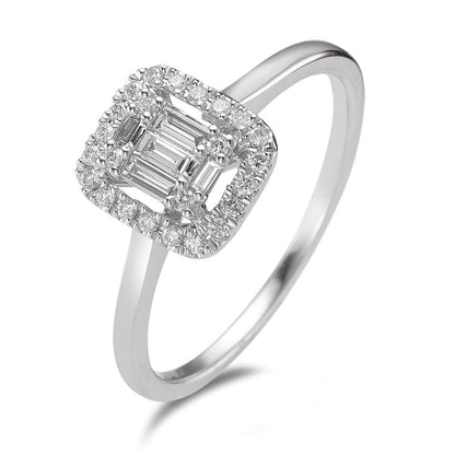 Szoliter gyűrű 750/18 K fehér arany Gyémánt 0.32 ct, w-si