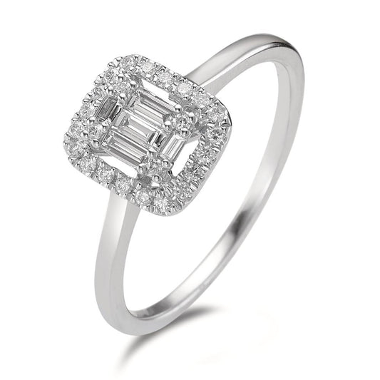 Szoliter gyűrű 750/18 K fehér arany Gyémánt 0.32 ct, w-si