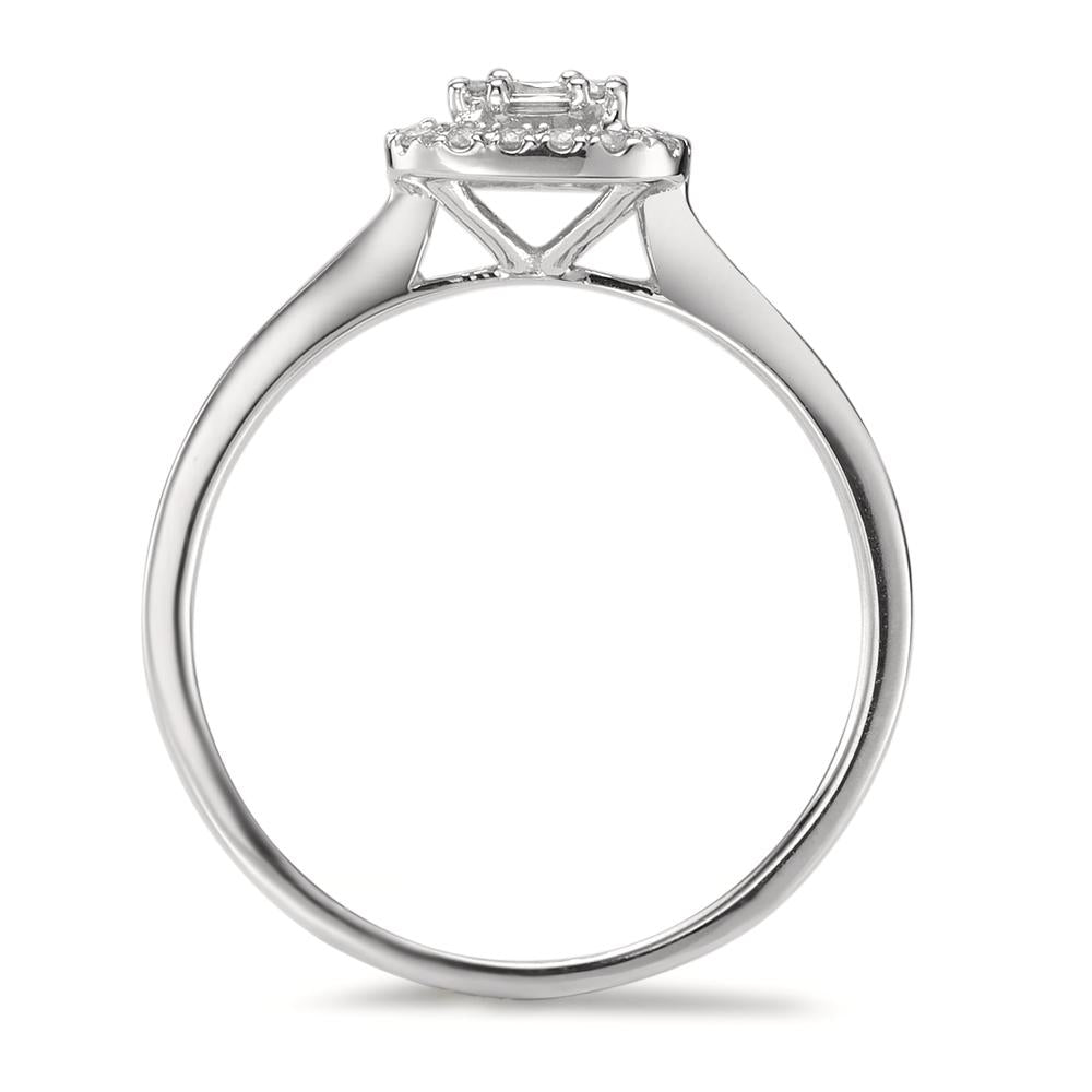 Szoliter gyűrű 750/18 K fehér arany Gyémánt 0.32 ct, w-si